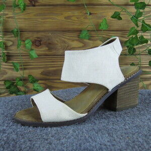 Cushionaire Rosanna‎ Sandal Womens 7 Medium Beige Block Heel Strappy Chic Summer
